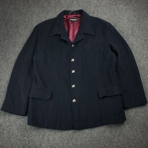 Vintage Schott NYC Wool Peacoat Blazer Coat Womens 3X Button Up Navy Blue